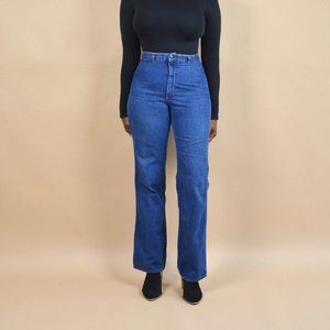 70s Time and Time Again Size 28 Wide Leg High Rise Denim Vintage Jeans